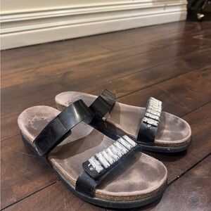 Elegant Black and Silver Women's Sandals